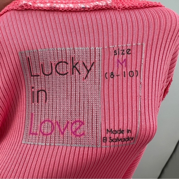 Lucky in Love Patch Stripe Long Sleeves Round Rally Skirt with Top Women - Pink - Picture 4 of 15